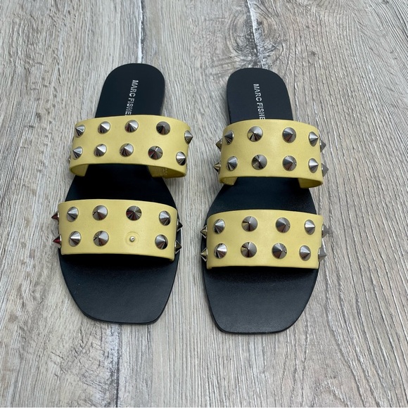 Marc Fisher Studded Flat Sandals in Yellow - Picture 10 of 10